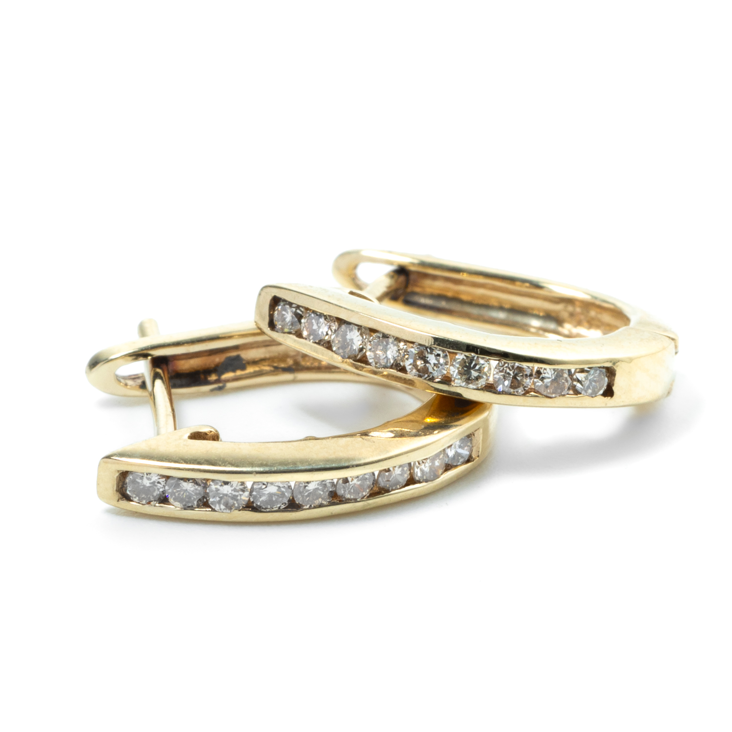 199 · Diamond 9ct Huggie Earrings,