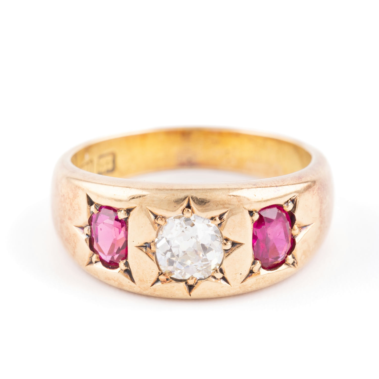 Antique Ruby & Diamond Ring 18ct Gold,