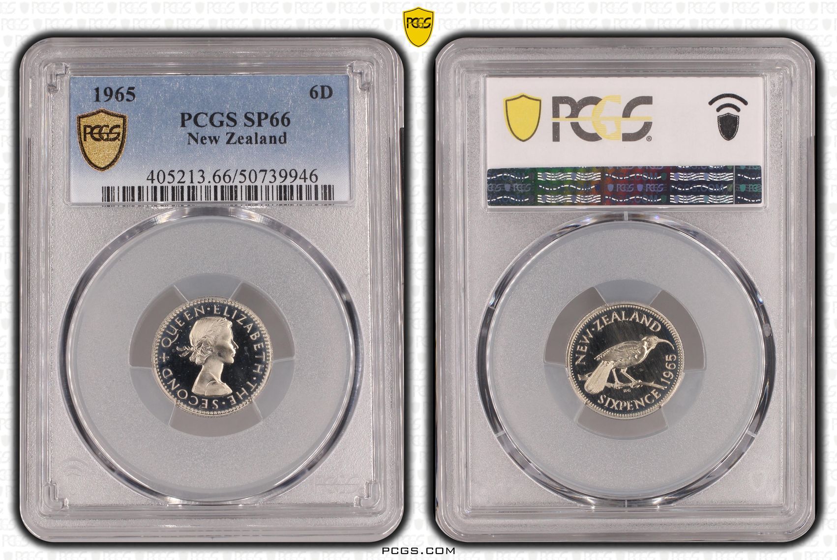 New Zealand, Elizabeth II, Sixpence, 1965, PCGS SP66