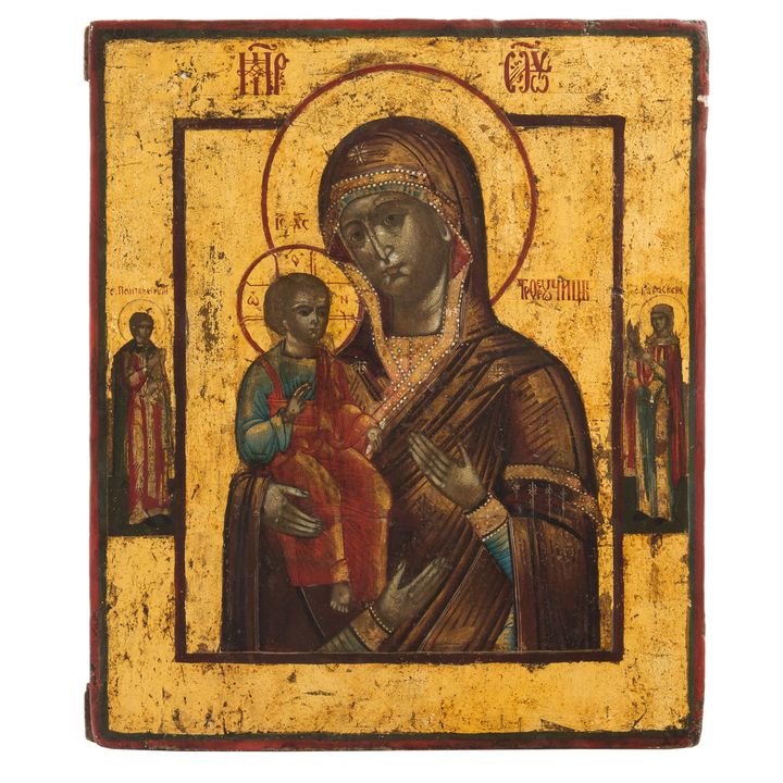 Ikona - Matka Boska Trójręka, 1 poł XIX w.