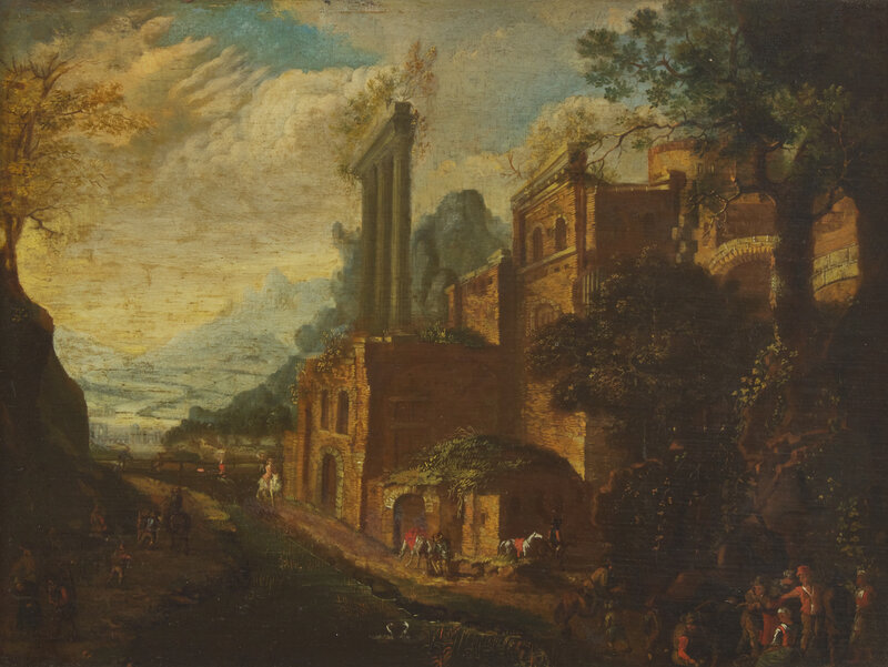 Circle of Mathys Schoevaerdts
(Flemish, 1665-1723)
Capriccio with Figures
