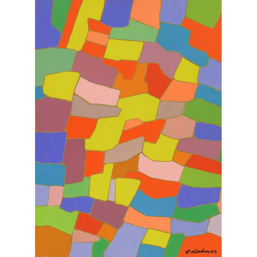 Emile Lahner ''Formes et Couleurs'' 1960 Oil on Canvas