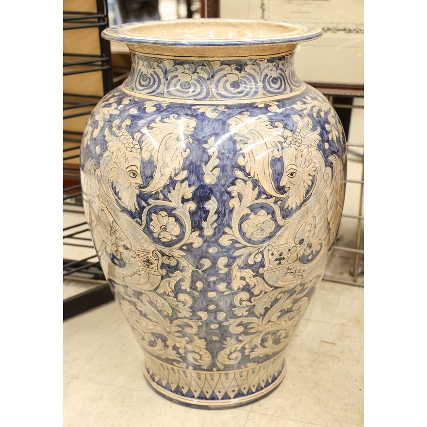 Biagioli Italian Faience Floor Vase 23''x16''