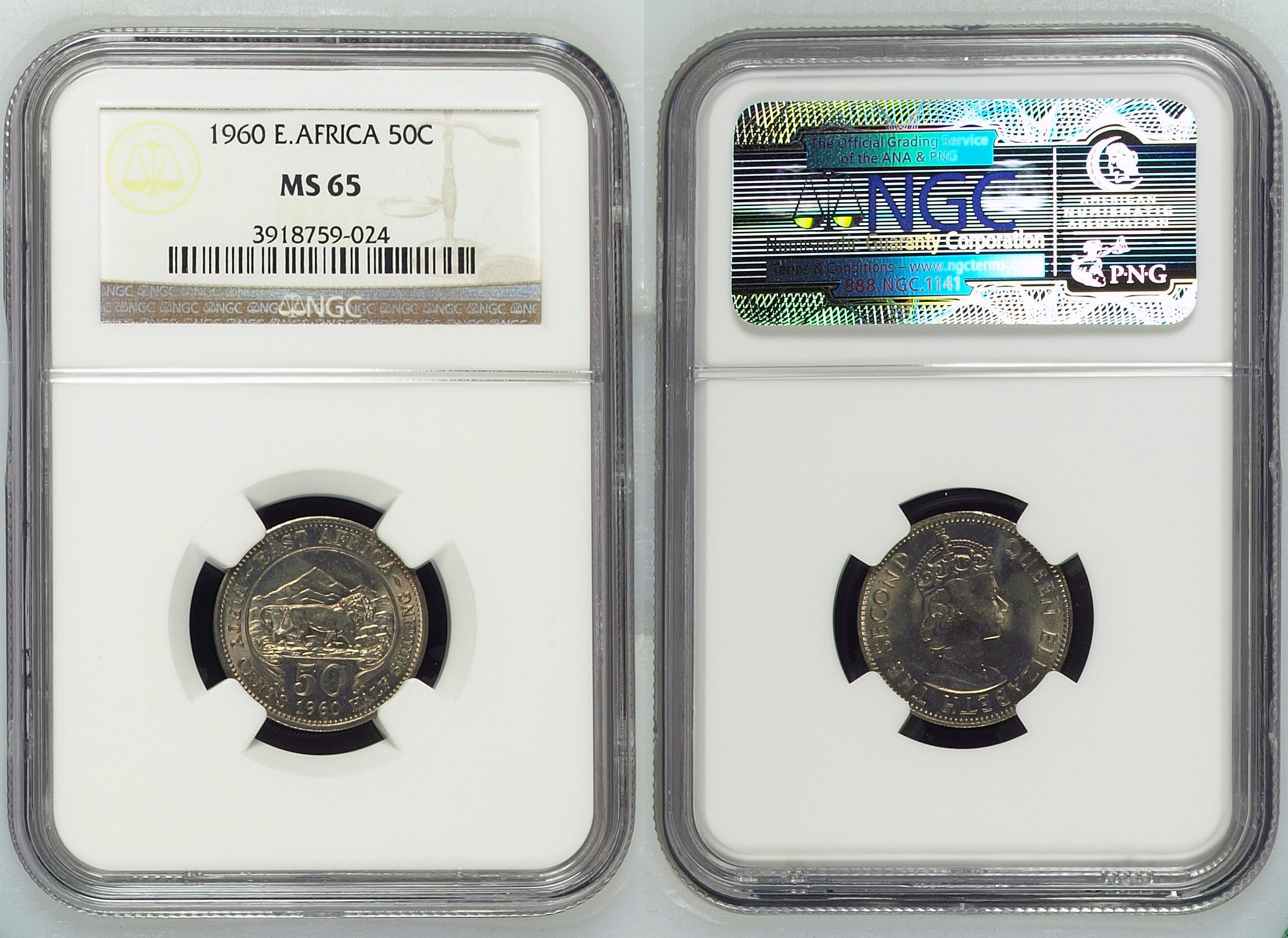 Africa, Fifty Cent, 1960, NGC MS 65