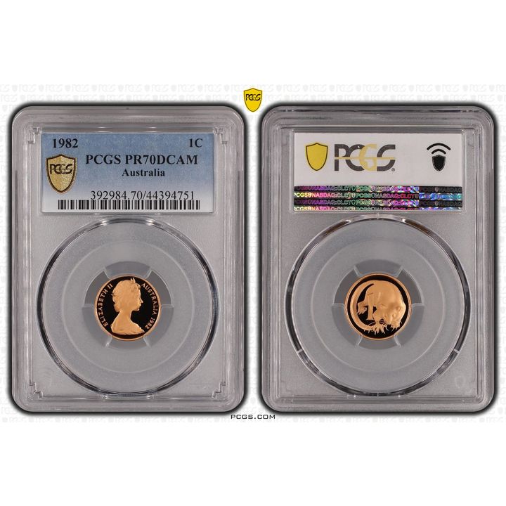 1982 Australian One Cent, 1c Proof PCGS - PR70DCAM POP 26/0 -751