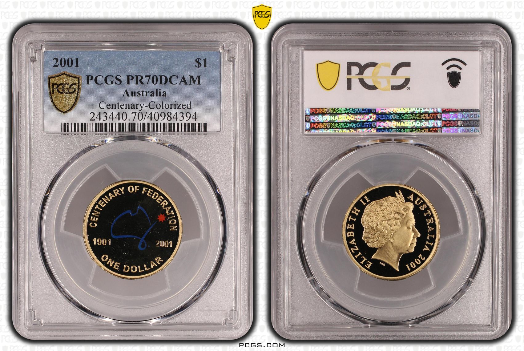 Centenary-Colorized, One Dollar, 2001, PCGS PR70DCAM