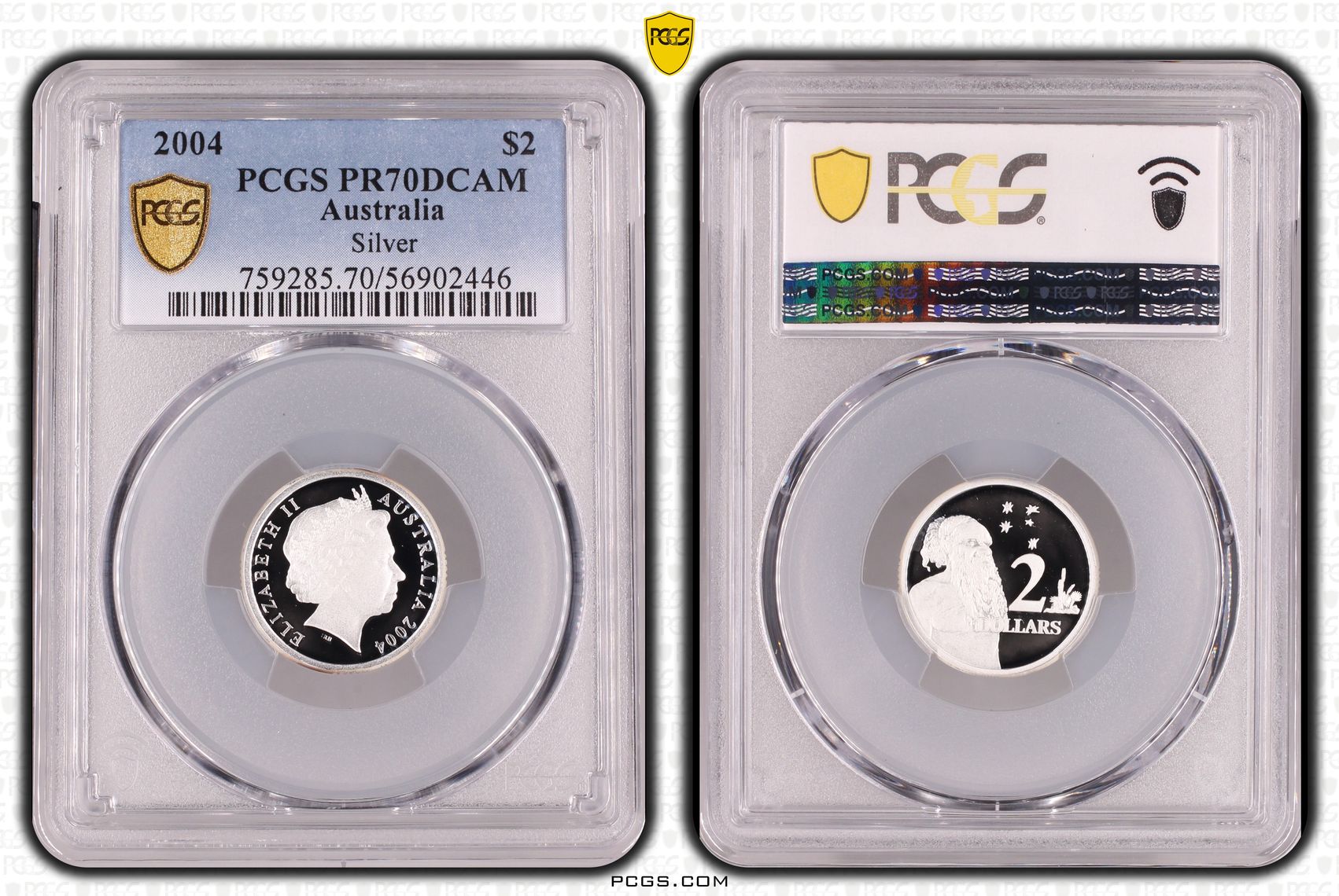 Silver, Two Dollar, 2004, PCGS PR70DCAM