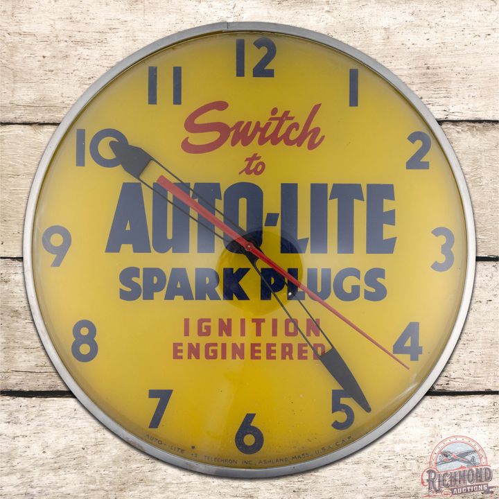 Switch to Auto-Lite Spart Plugs 15" Advertising Clock