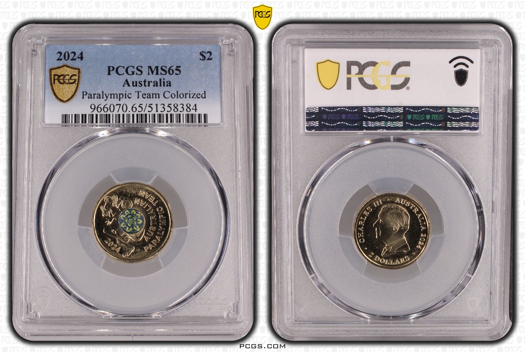 Paralympic Team Colorized, Two Dollar, 2024, PCGS MS65