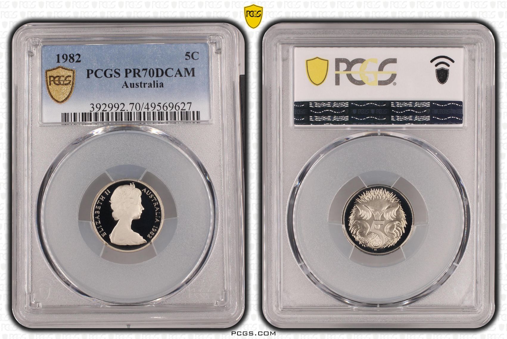 Elizabeth II, POP 13/0, Five Cent, 1982, PCGS PR70DCAM