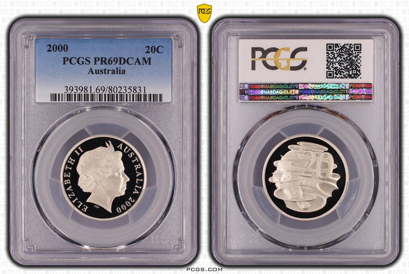 , Twenty Cent, 2000, PCGS PR69DCAM