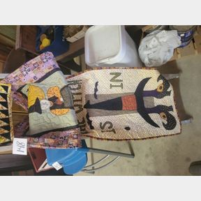 Pair of Halloween and Fall quilted decorations