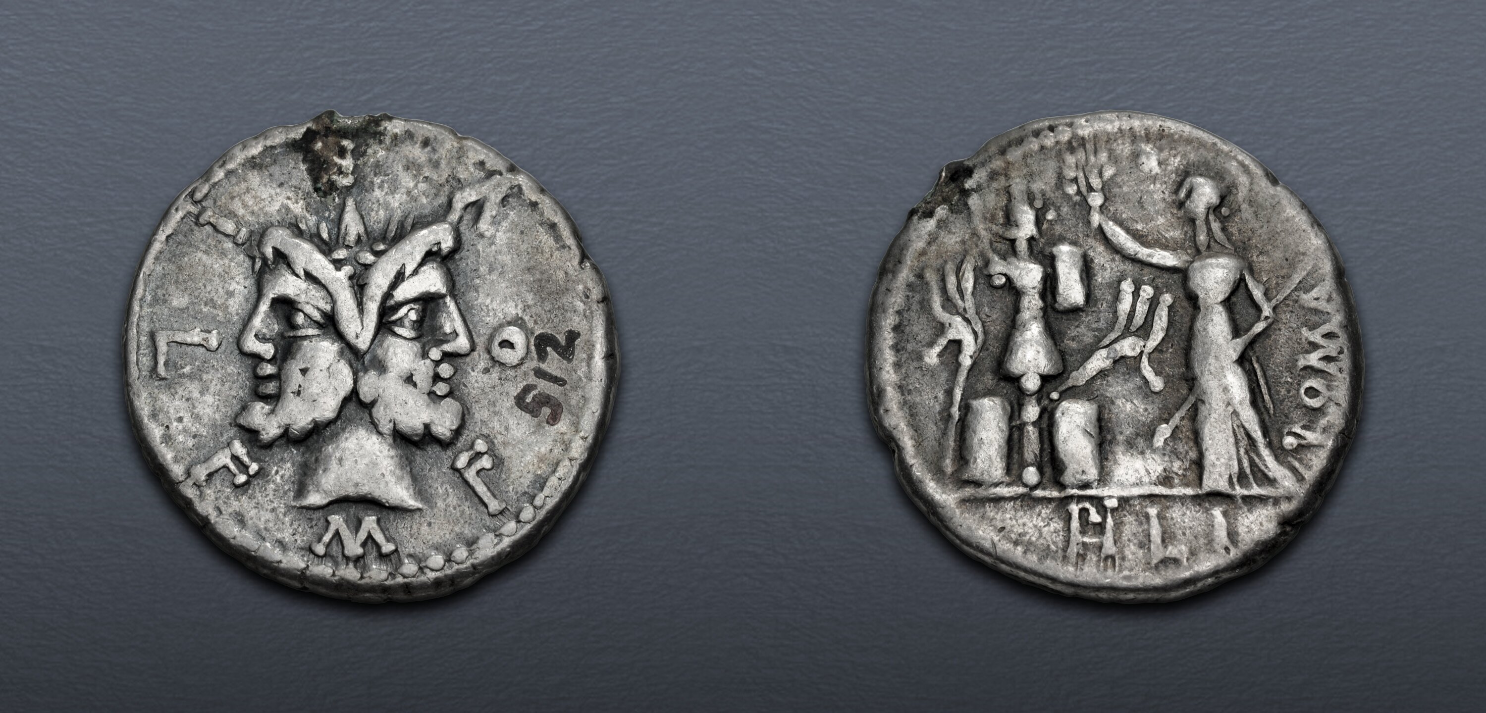 M. Furius L.f. Philus. 120 BC. AR Denarius (19mm, 3.80 g, 1h). Rome ...