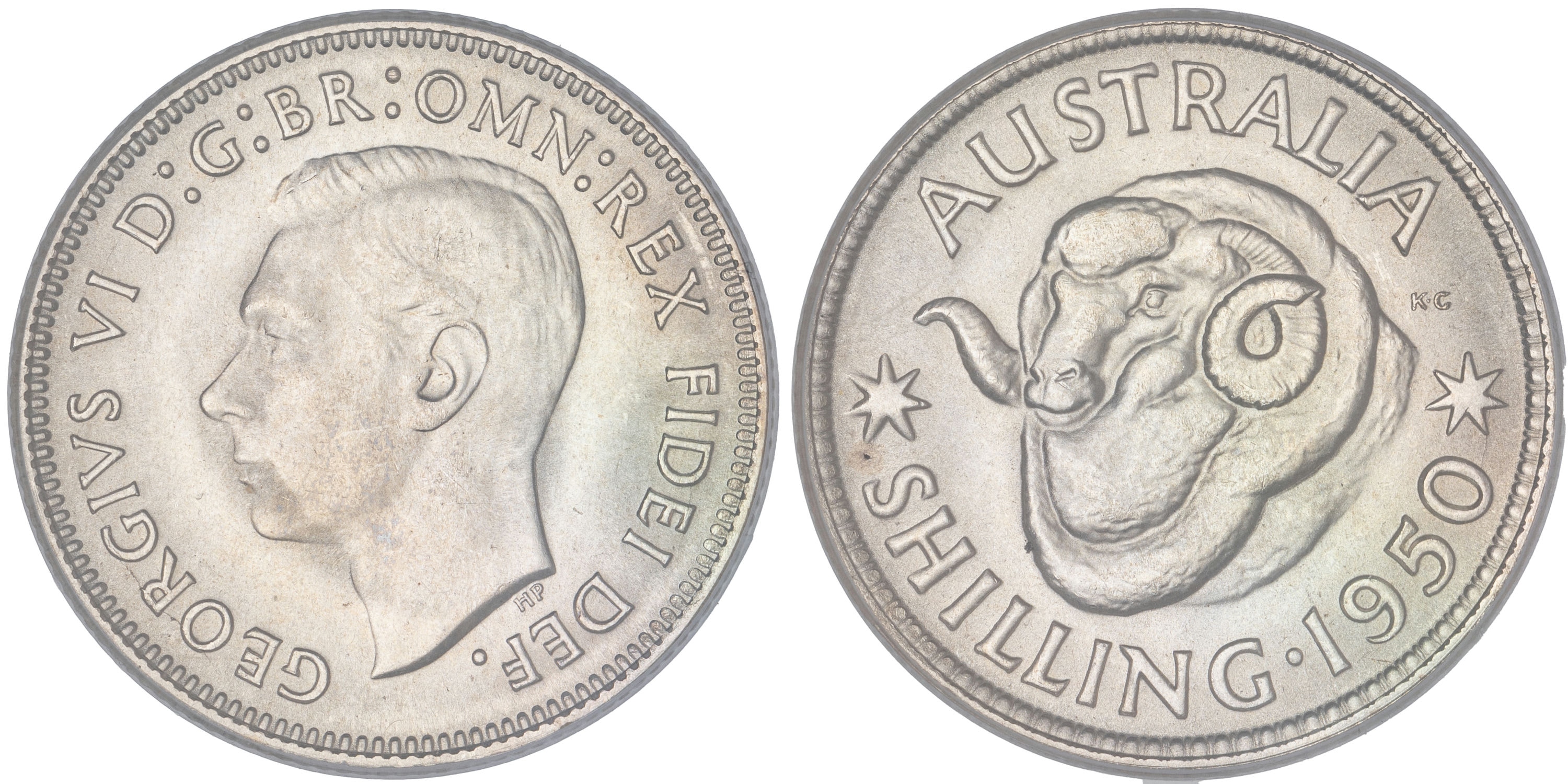 George VI, Shilling, 1950, PCGS MS65