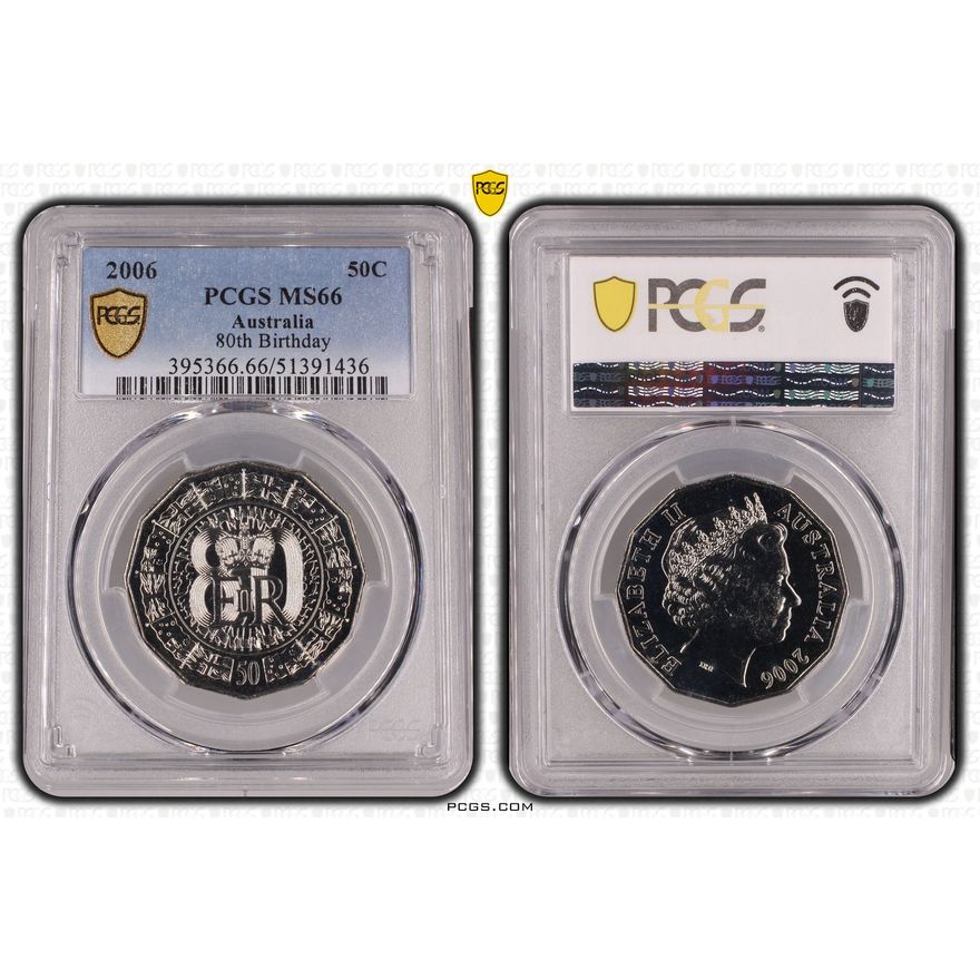 80th Birthday, Fifty Cent, 2006, PCGS MS66