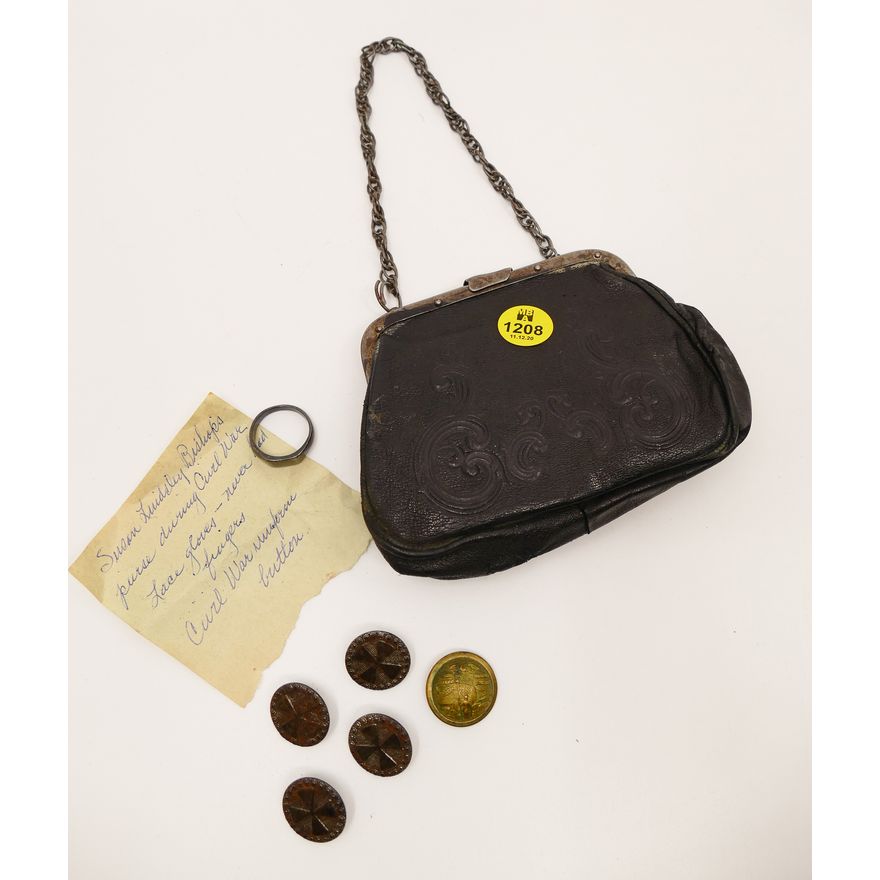 Purse with Civil War Uniform Buttons