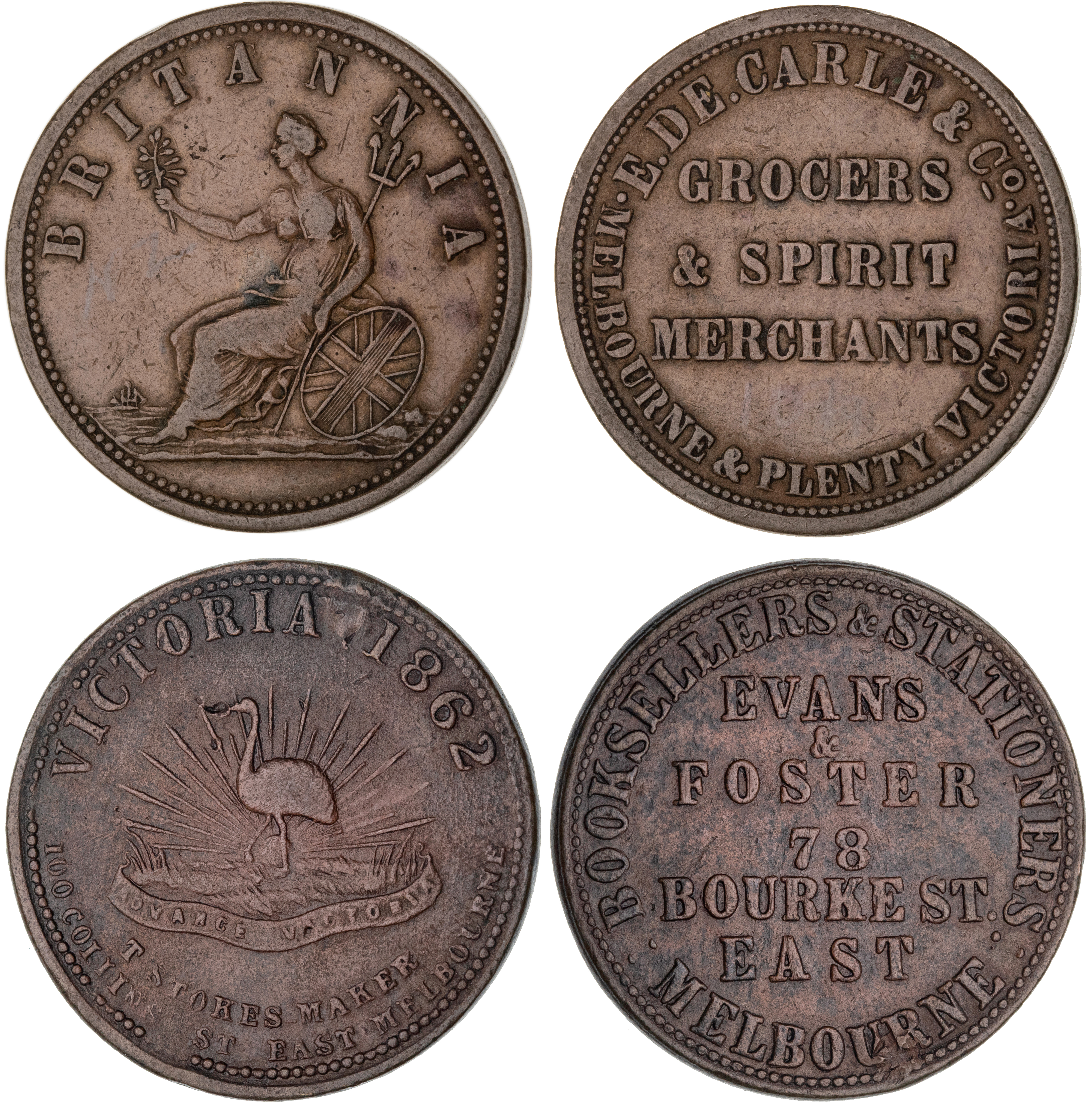 Melbourne, Victoria, Edward de Carle & Co, Penny, ND, gVF