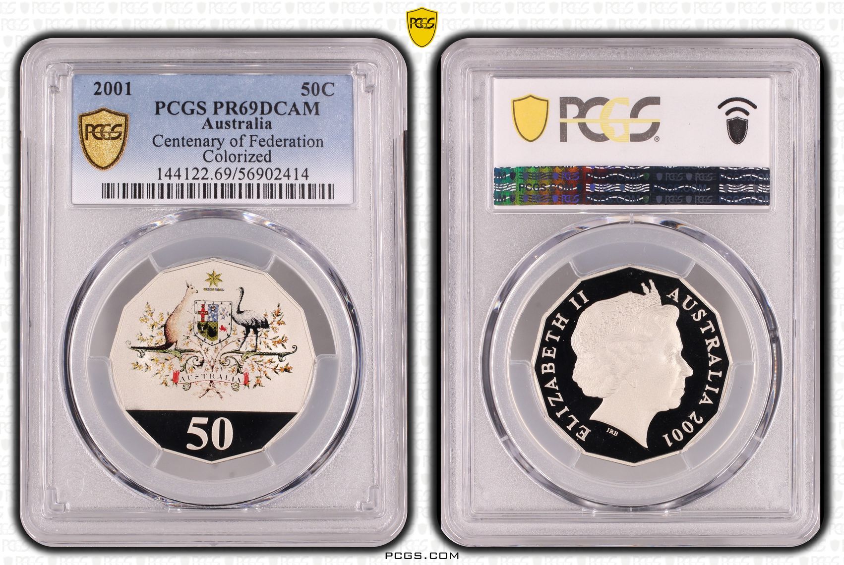 Centenary of Federation Colorized, Fifty Cent, 2001, PCGS PR69DCAM