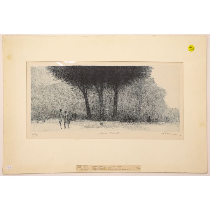 Harold Altman ''Three Trees II'' 1975 S/N Etching Matted 16''x23.5''