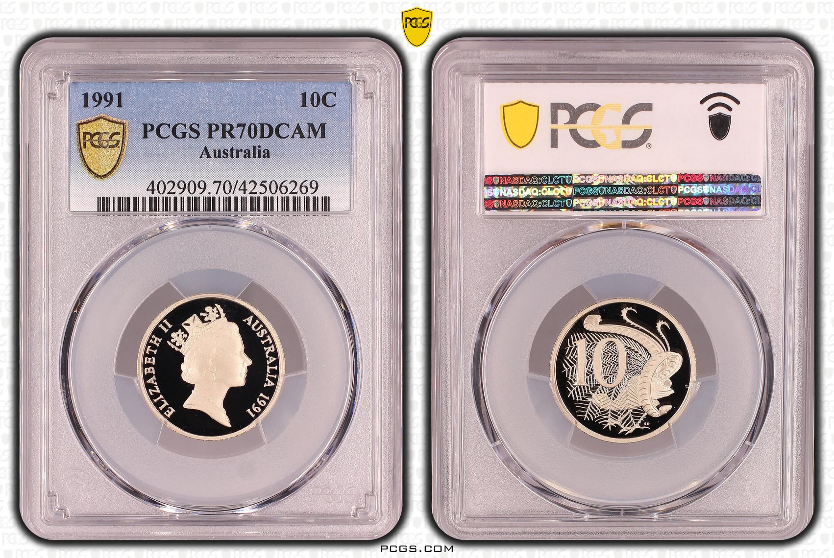 Elizabeth II, Ten Cent, PR70DCAM , 1991 PCGS POP - 37/0