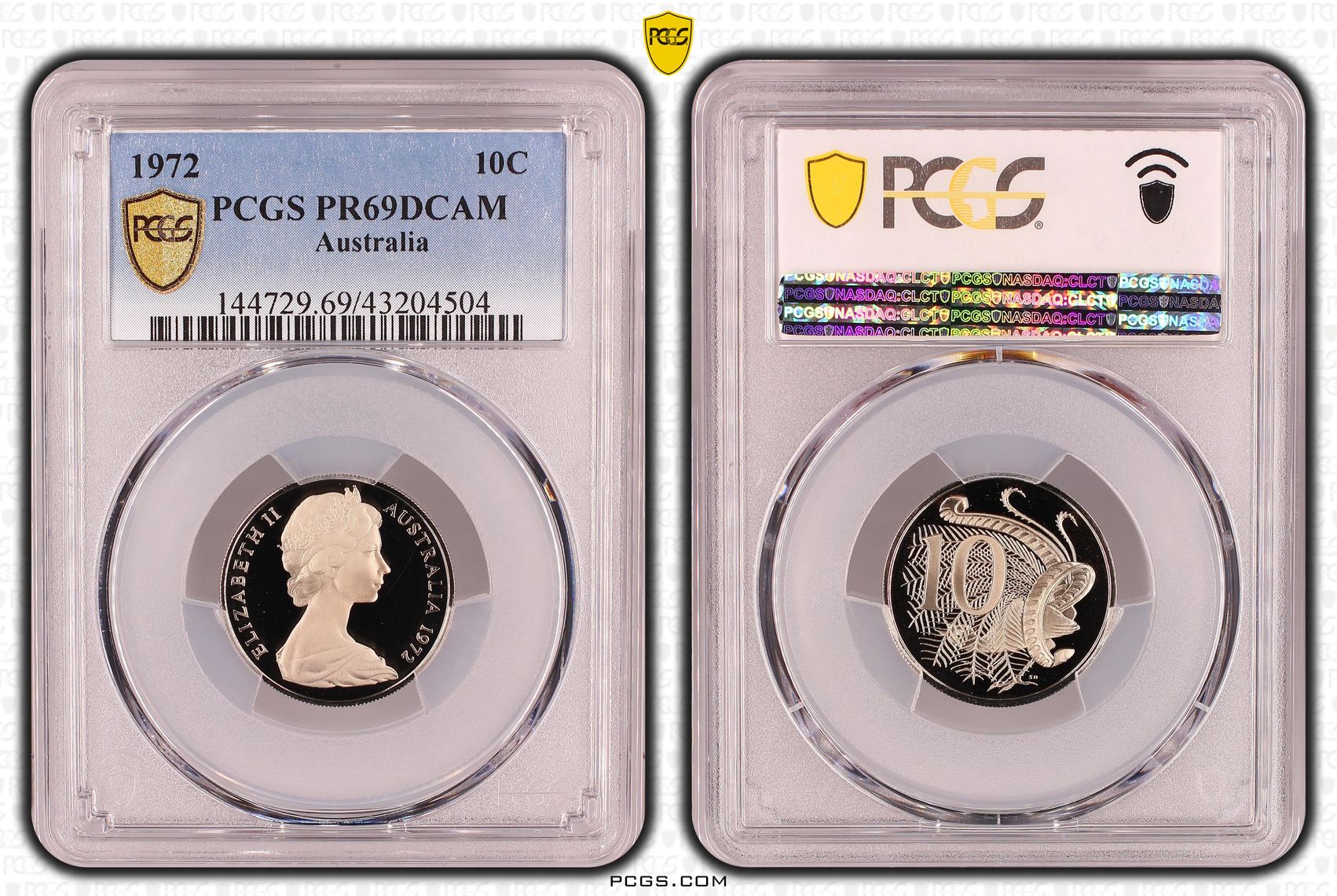 1972 Australian Ten Cent, 10c Proof PCGS - PR69DCAM -504