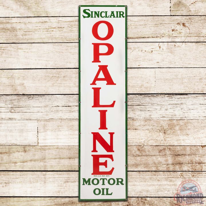 Sinclair Opaline Motor Oil Vertical SS Porcelain Sign