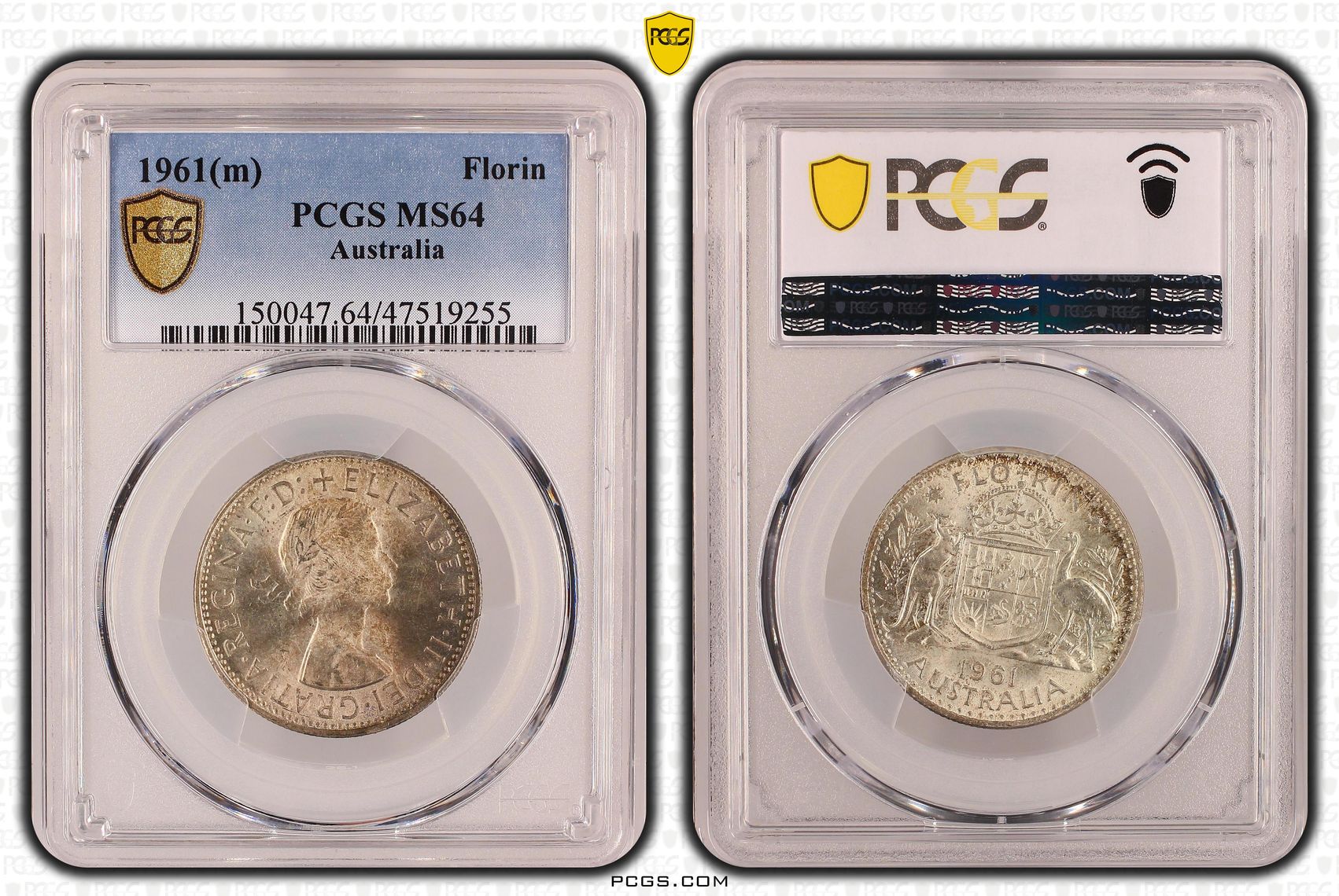 Florin, 1961(m), PCGS MS 64
