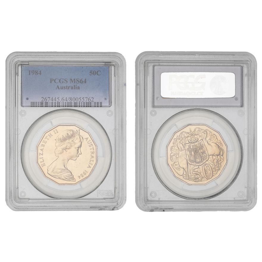 Elizabeth II, , Fifty Cent, 1984, PCGS MS64