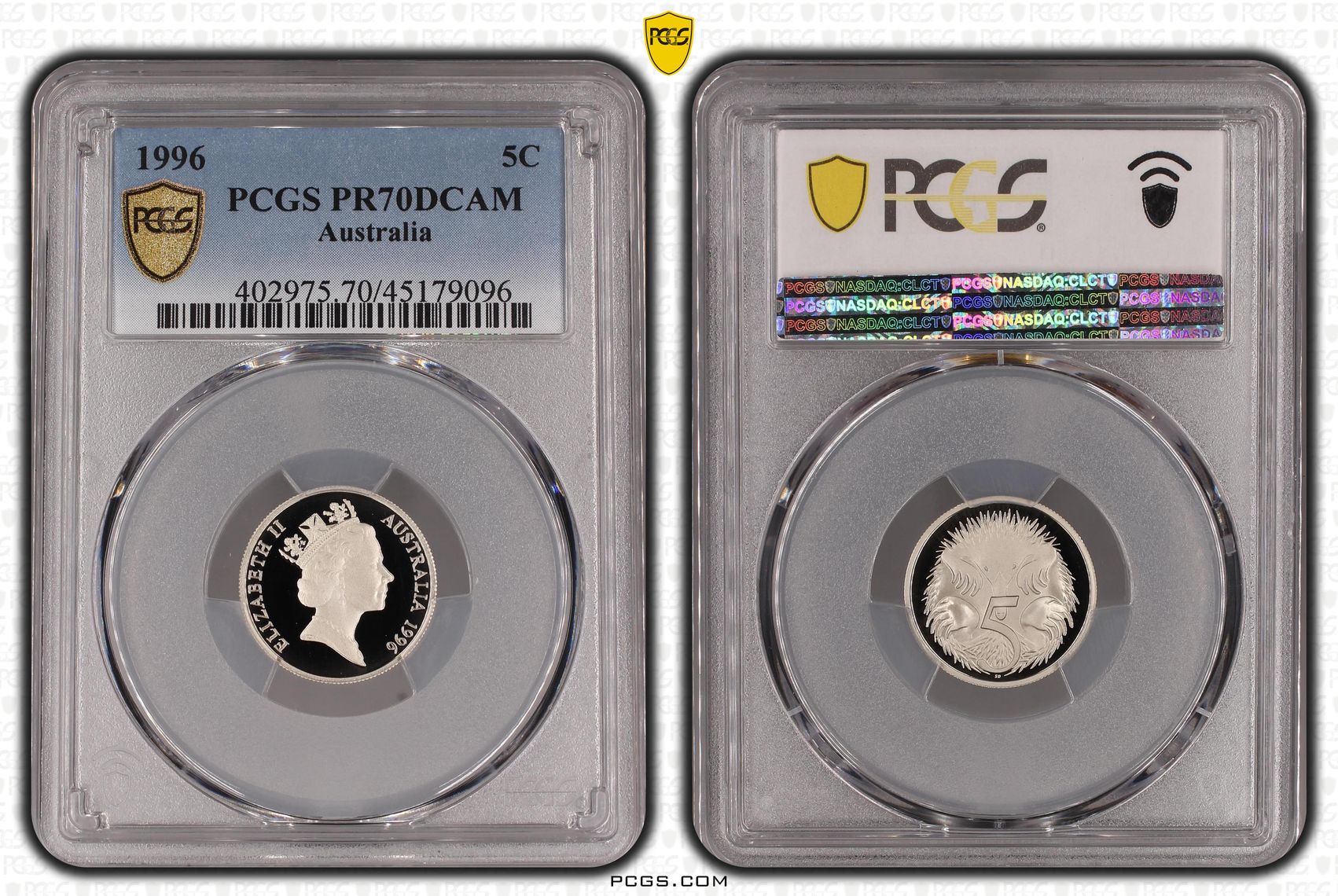 Elizabeth II, Five Cent, 1996, PCGS PR70DCAM