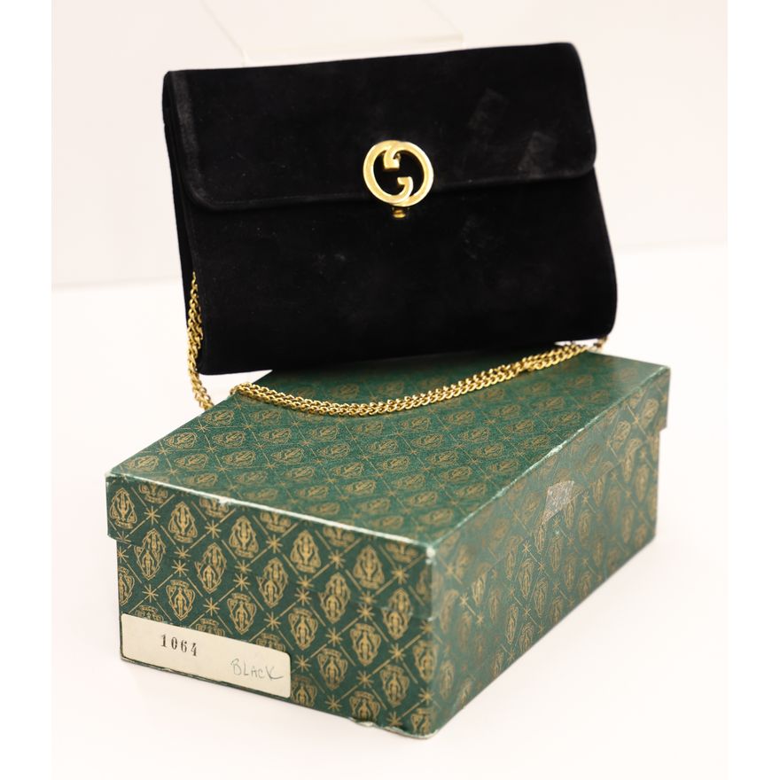 Vintage Gucci Black Handbag in Original Box