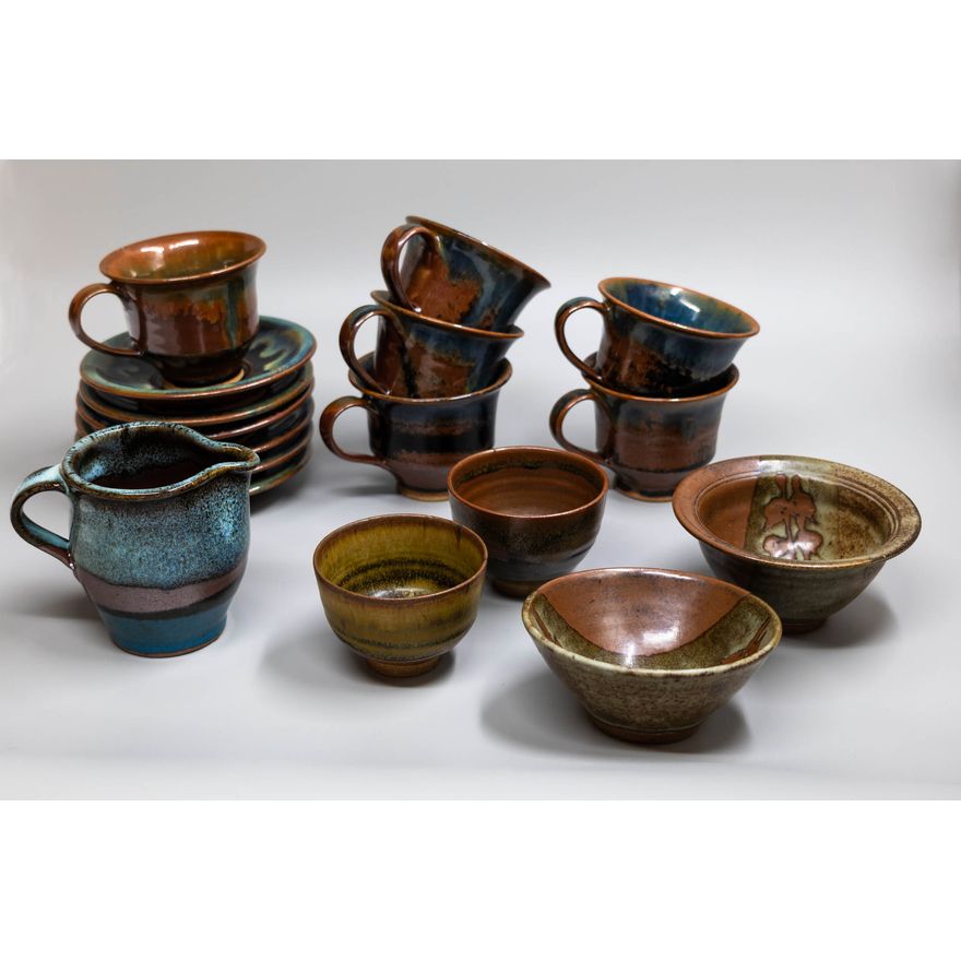 New Zealand Studio Pottery - A collection of cups and bowls