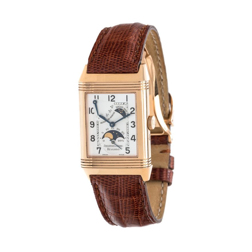 JAEGER LeCOULTRE 18K PINK GOLD REF. 270.2.63 REVERSO SUN MOON