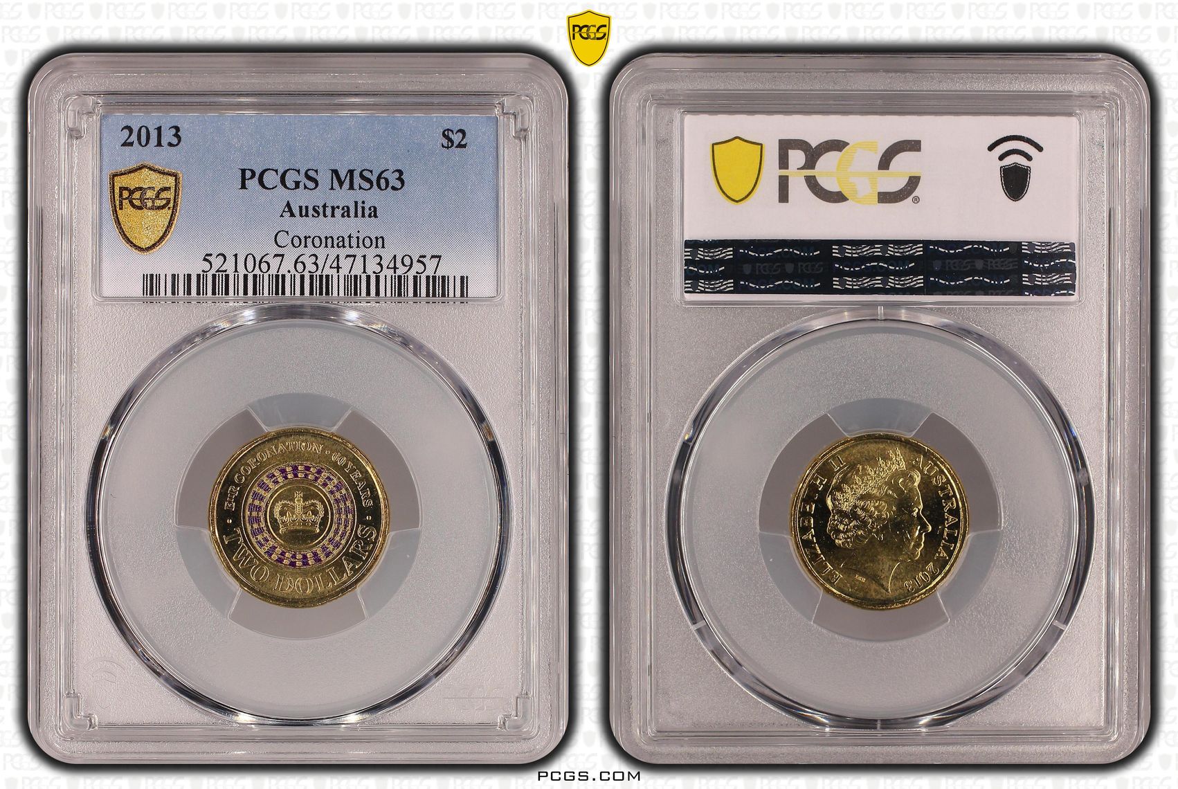 Coronation Colorized , Two Dollar, 2013, PCGS MS63