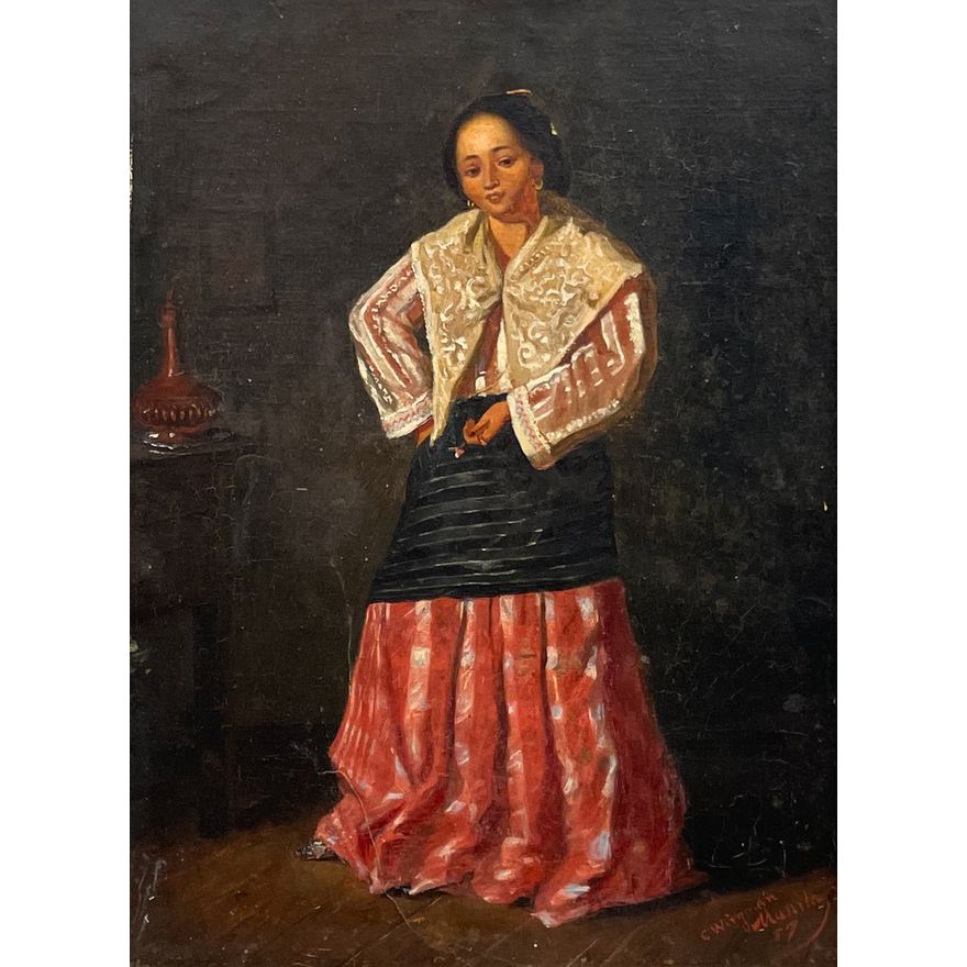 Charles Wirgman Sr. (1832 - 1891 United Kingdom/ Japan) 'Portrait of a Filippino Woman, Manila' Oil on Paper, 1857
