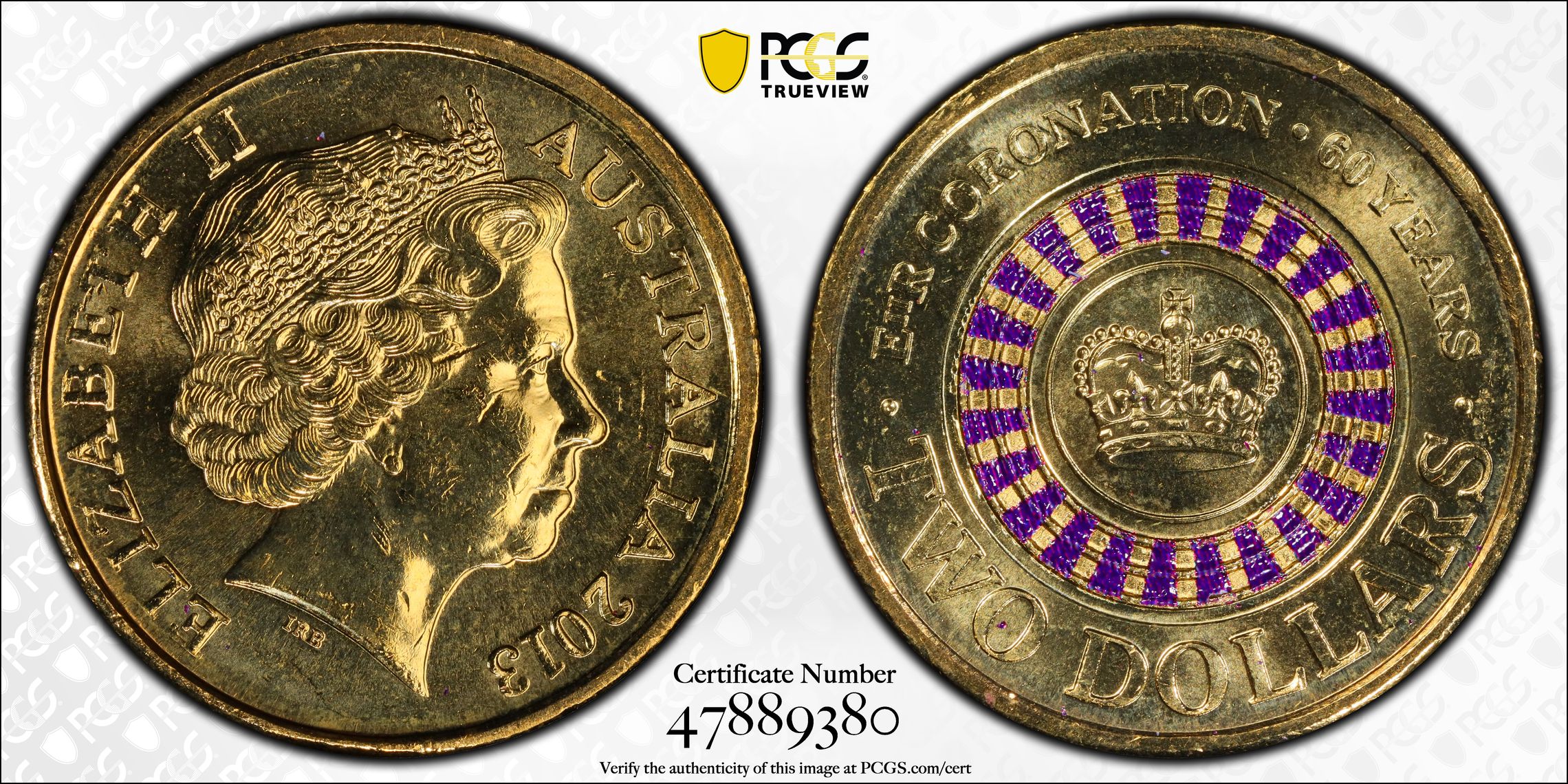 Coronation Colorized, Two Dollar, 2013, PCGS MS64
