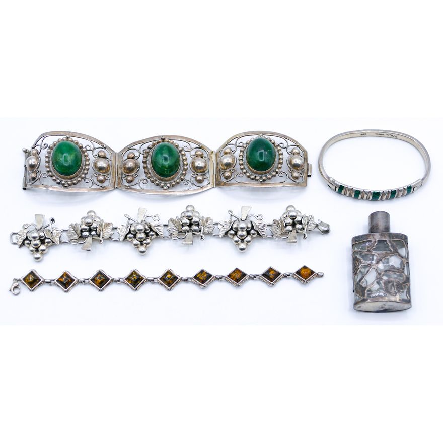 Box Mexican Sterling Bracelets etc. - 155 Grams TW