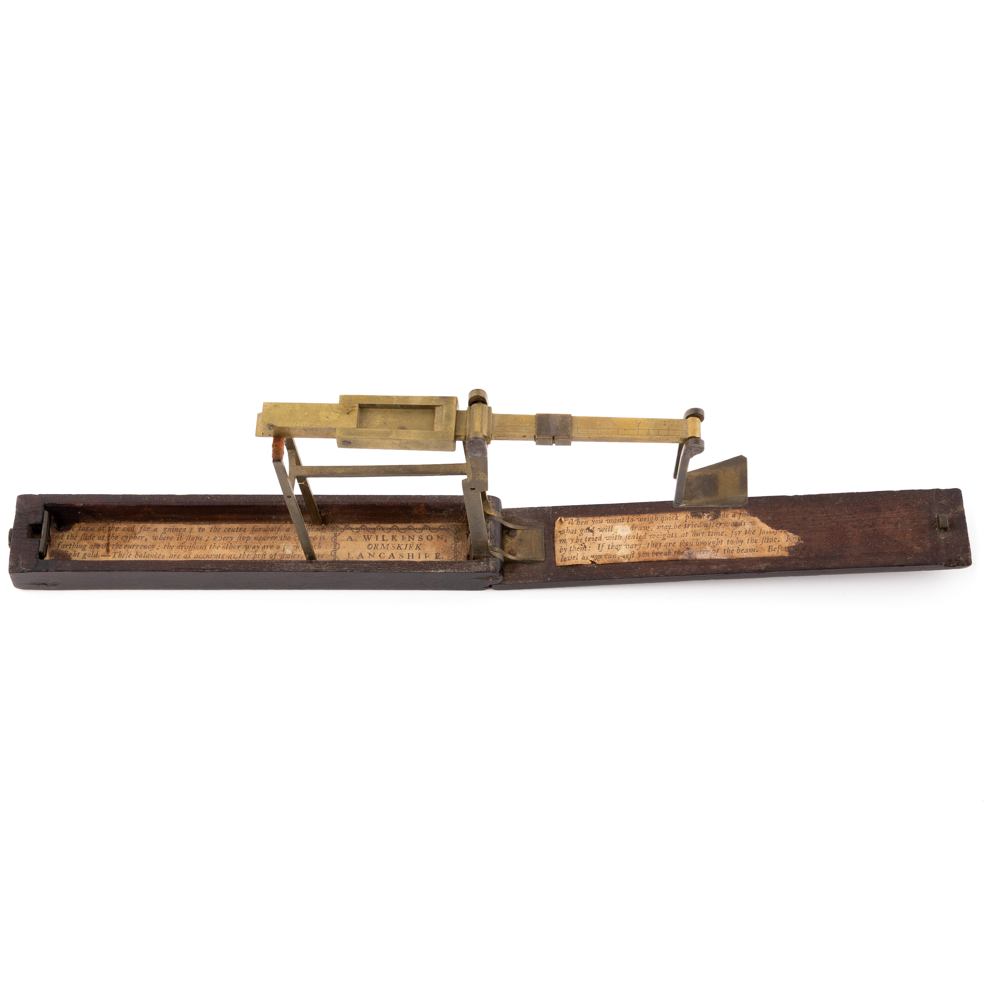 Great Britain, George III, Folding Brass Guinea Scales - A. Wilkinson, Lancashire, C.1790, aEF