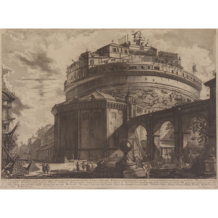 Piranesi ''Veduta del Mausoleo d'Elio Adriano''