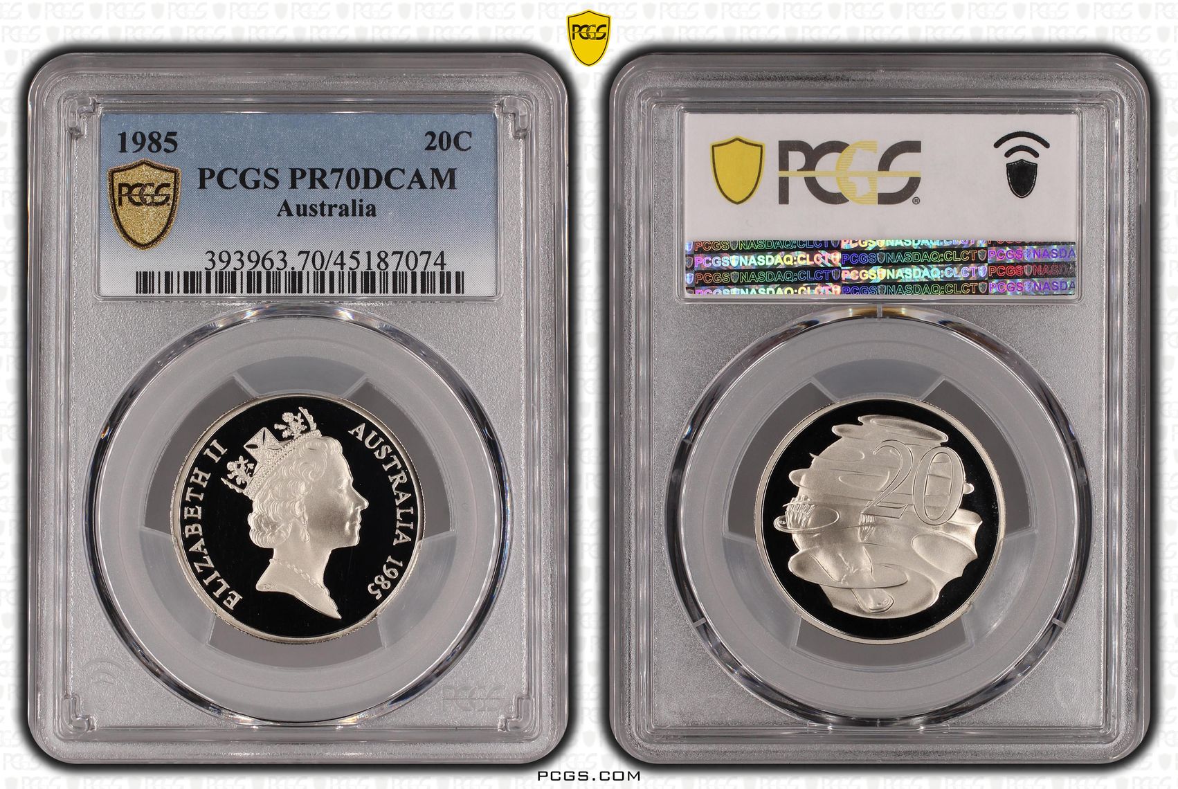 Elizabeth II, Twenty Cent, 1985, PCGS PR 70DCAM