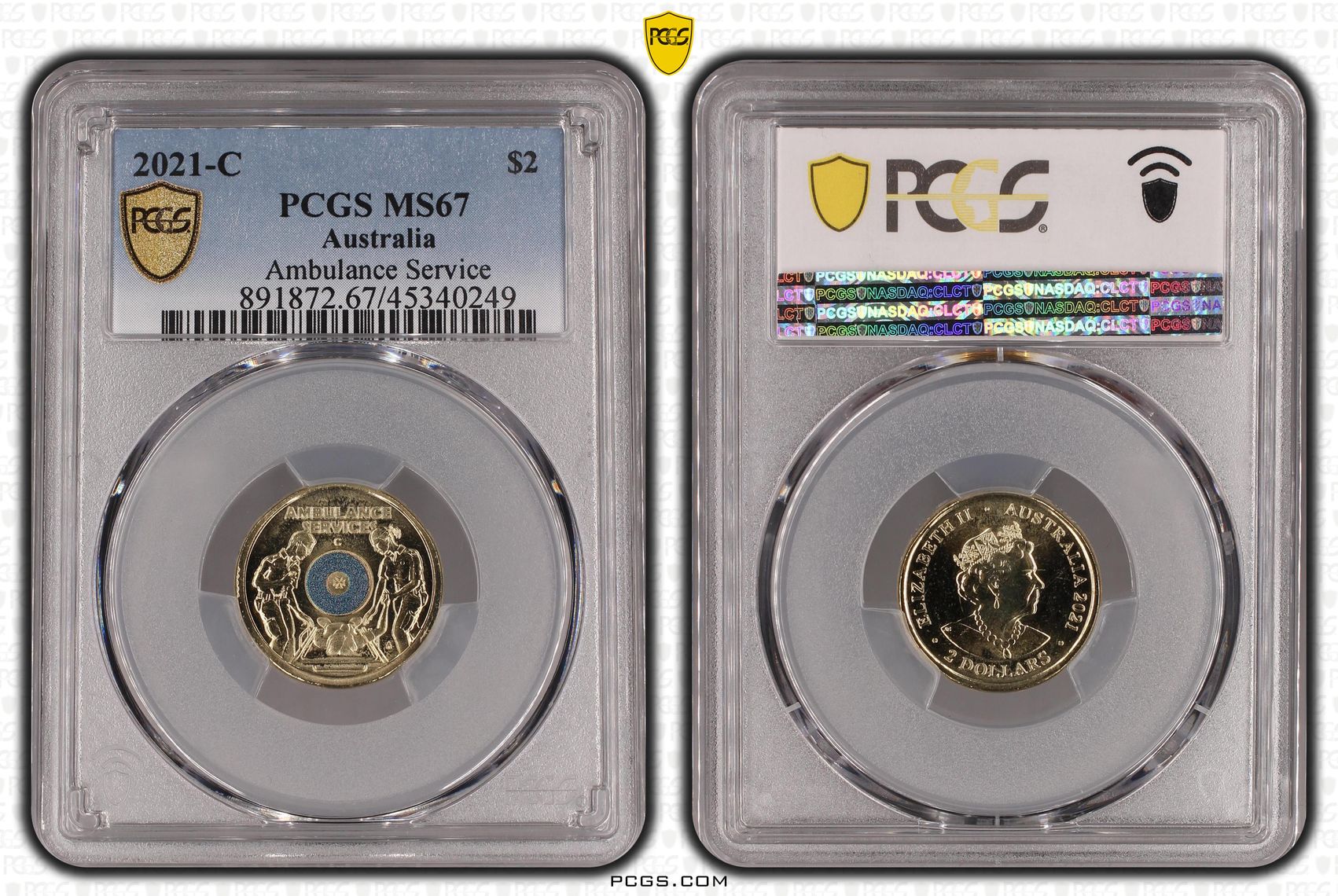 Elizabeth II, Ambulance Service, Two Dollar, 2021-C, PCGS MS67