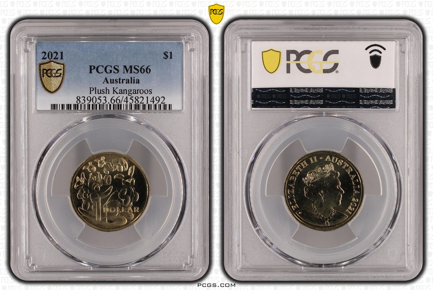 Plush Kangaroos - Baby Set, One Dollar, 2021, PCGS MS66