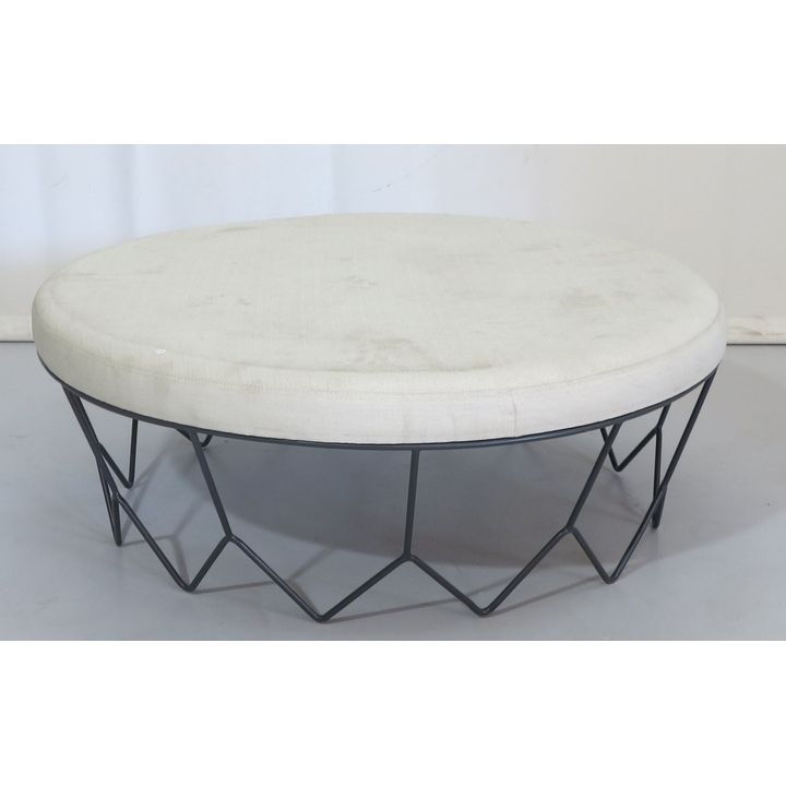 LARGE STEEL BASE OTTOMAN/COFFEE TABLE