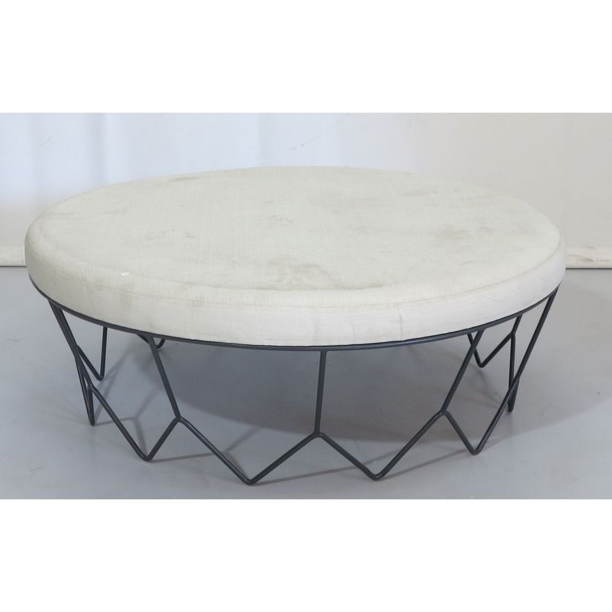 LARGE STEEL BASE OTTOMAN/COFFEE TABLE
