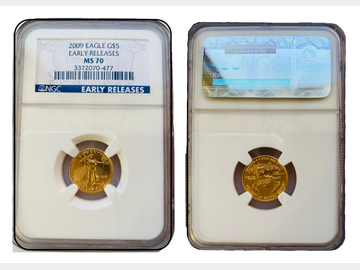 2009 US $5 GOLD EAGLE EARLY RELEASE MS70 (477)