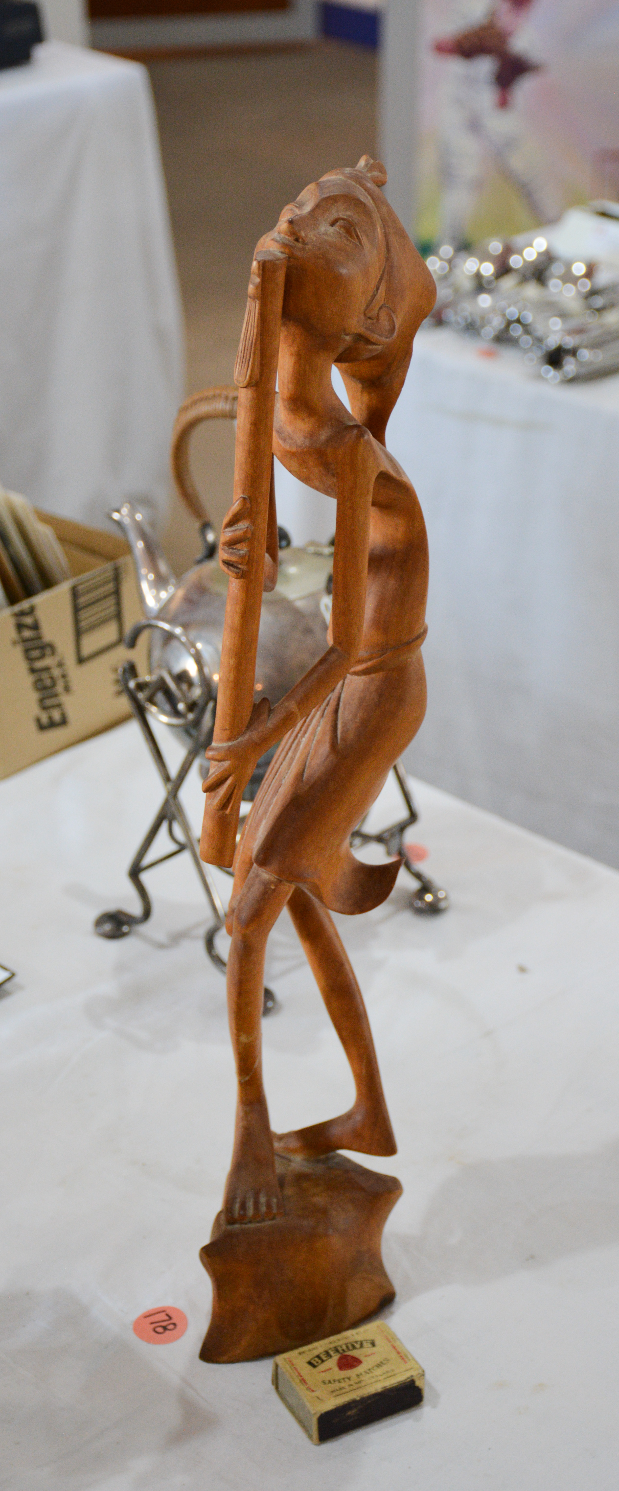 Wood Carved Musician Statue — NZ auction result