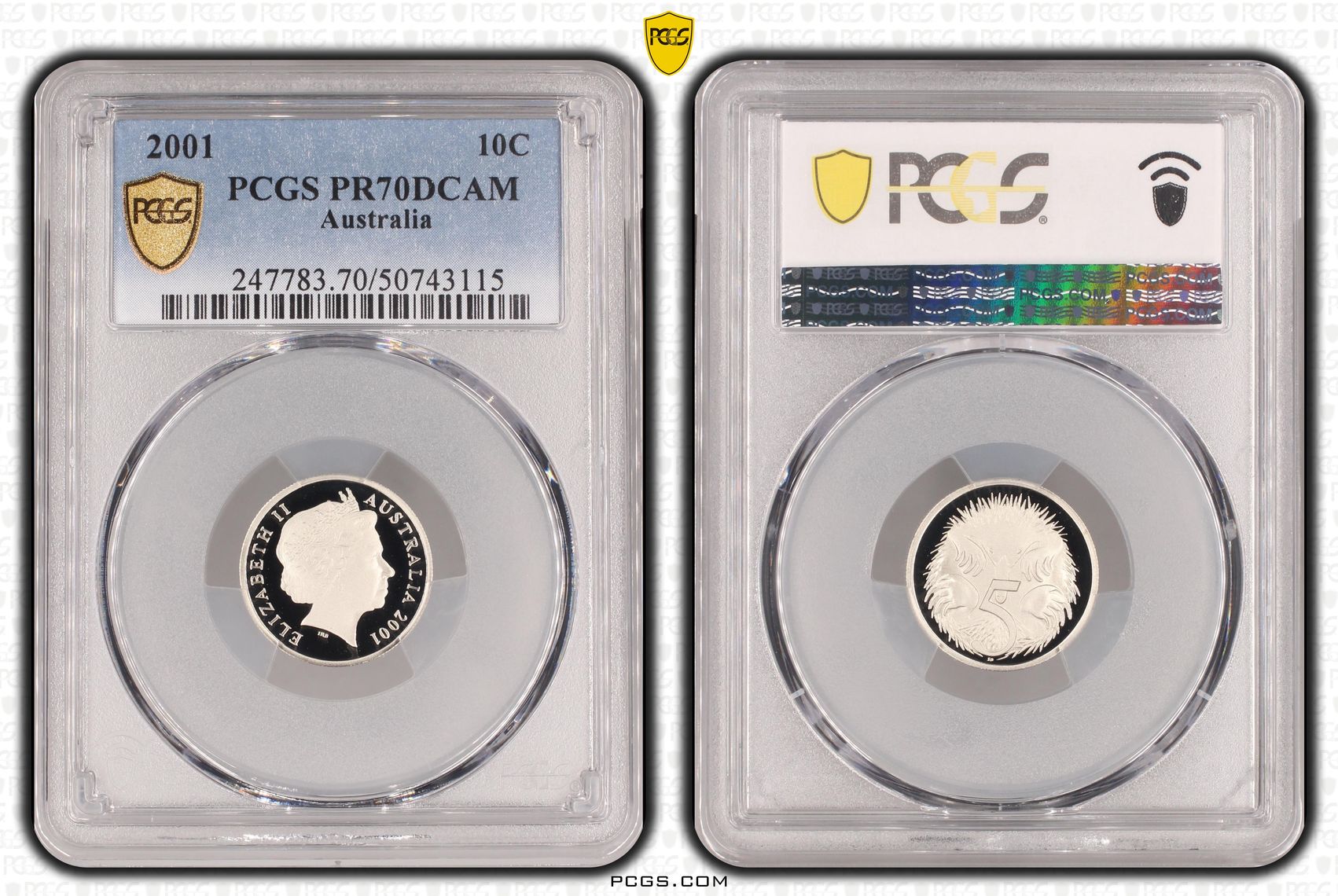 Ten Cent, 2001, Pcgs Pr70dcam
