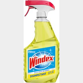 WINDEX MULTIPURPOSE CLEANER DISINFECTANT SPRAY BOTTLE, FAST CLEAN SURFACE CLEANER, CITRUS SCENT, 32 FL OZ