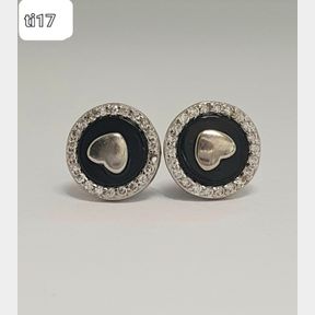 STERLING SILVER EARRINGS WITH HEART MOTHER OF PEARL - 50692/307