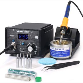 YIHUA 939D+ DIGITAL SOLDERING STATION, 75W EQUIVALENT WITH PRECISION HEAT CONTROL (392?F TO 896?F) AND BUILT-IN TRANSFORMER. ESD S