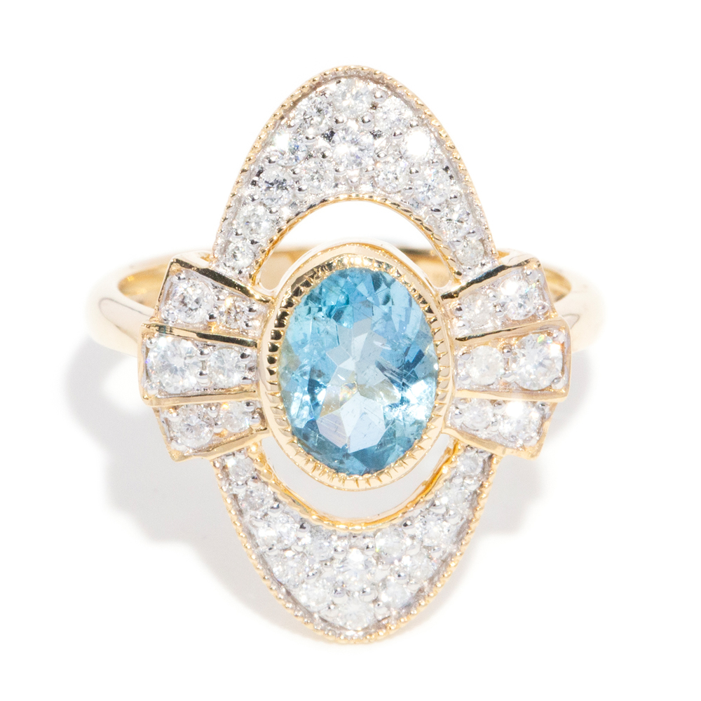 50 · 1.19 Aquamarine & Diamond Ring in 14ct Gold Ring
